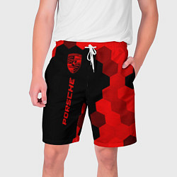 Шорты на шнурке мужские Porsche - red gradient по-вертикали, цвет: 3D-принт