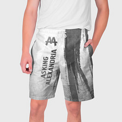 Шорты на шнурке мужские Asking Alexandria - white gradient по-вертикали, цвет: 3D-принт