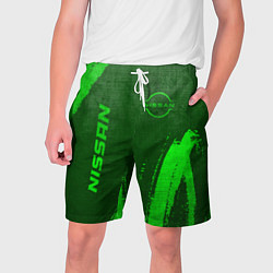Шорты на шнурке мужские Nissan - green gradient вертикально, цвет: 3D-принт