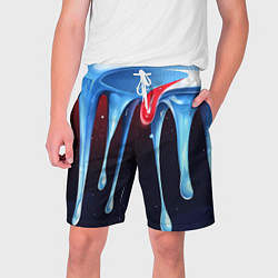 Шорты на шнурке мужские Синие и красные слизи текстура, цвет: 3D-принт