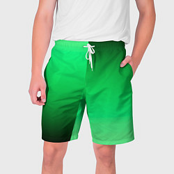 Шорты на шнурке мужские Чёрно-зелёный градиент пополам, цвет: 3D-принт