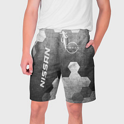 Шорты на шнурке мужские Nissan - grey gradient вертикально, цвет: 3D-принт