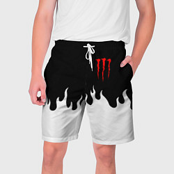 Шорты на шнурке мужские Monster energy red logo, цвет: 3D-принт