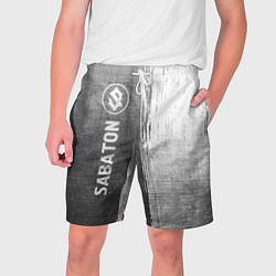 Шорты на шнурке мужские Sabaton - grey gradient по-вертикали, цвет: 3D-принт