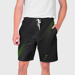 Шорты на шнурке мужские Color black green, цвет: 3D-принт