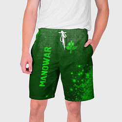 Шорты на шнурке мужские Manowar - green gradient вертикально, цвет: 3D-принт