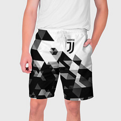 Шорты на шнурке мужские Juventus geometry black, цвет: 3D-принт