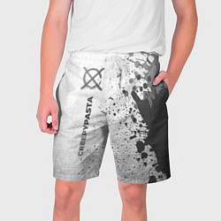 Шорты на шнурке мужские CreepyPasta - white gradient по-вертикали, цвет: 3D-принт