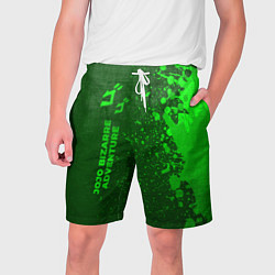 Шорты на шнурке мужские JoJo Bizarre Adventure - green gradient по-вертика, цвет: 3D-принт