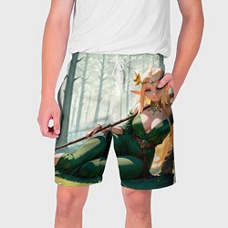 Шорты на шнурке мужские Эльфийская аниме ведьма среди черепов в мрачном ле, цвет: 3D-принт