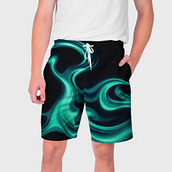 Шорты на шнурке мужские Color turquoise black, цвет: 3D-принт