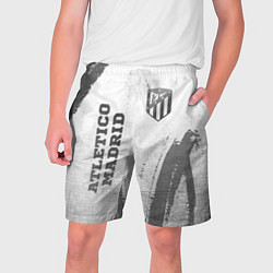Шорты на шнурке мужские Atletico Madrid - white gradient вертикально, цвет: 3D-принт