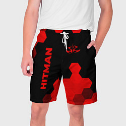 Шорты на шнурке мужские Hitman - red gradient вертикально, цвет: 3D-принт