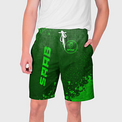 Мужские шорты Saab - green gradient вертикально