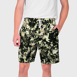 Шорты на шнурке мужские Пятнистый чёрно-бежевый, цвет: 3D-принт