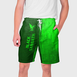 Шорты на шнурке мужские Black Sabbath - green gradient по-вертикали, цвет: 3D-принт