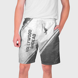 Шорты на шнурке мужские Hollywood Undead - white gradient вертикально, цвет: 3D-принт