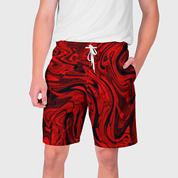 Шорты на шнурке мужские Красный смешение пластика, цвет: 3D-принт