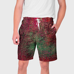 Мужские шорты Текстурный тёмный красно-зелёный