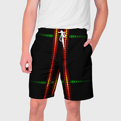 Шорты на шнурке мужские Neon black green circles, цвет: 3D-принт