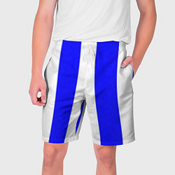 Шорты на шнурке мужские Color white blue line, цвет: 3D-принт