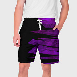Шорты на шнурке мужские Color purple black stripes, цвет: 3D-принт