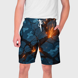 Шорты на шнурке мужские Разлом камуфляжный плит, цвет: 3D-принт