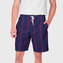 Шорты на шнурке мужские Color blue cage pink stripes, цвет: 3D-принт