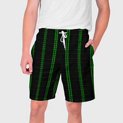 Мужские шорты Color black cage green stripes