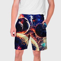 Шорты на шнурке мужские Фантастический космос планеты, цвет: 3D-принт