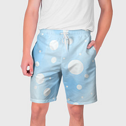 Шорты на шнурке мужские Белые круги на голубом фоне, AI, цвет: 3D-принт