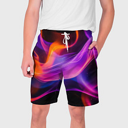 Шорты на шнурке мужские Разноцветный неоновый огонь, цвет: 3D-принт