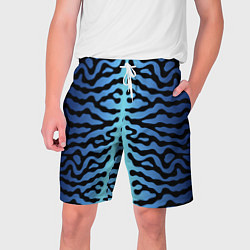 Шорты на шнурке мужские Скумбрия синяя текстура, цвет: 3D-принт
