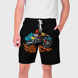 Шорты на шнурке мужские Motocross and mountains, цвет: 3D-принт