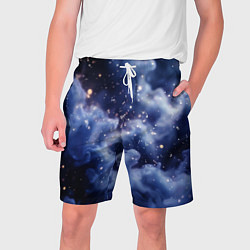 Шорты на шнурке мужские Волшебная дымка тёмно-синий с искрами, цвет: 3D-принт