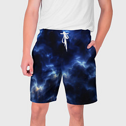 Шорты на шнурке мужские Грозовая абстракция чёрно-синий, цвет: 3D-принт