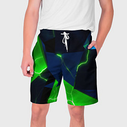 Шорты на шнурке мужские Neon tile green, цвет: 3D-принт