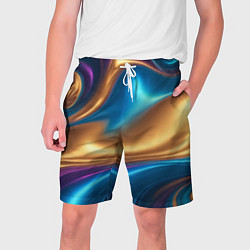 Шорты на шнурке мужские Сплавы разноцветные, цвет: 3D-принт
