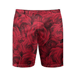 Шорты спортивные мужские Красные розы, цвет: 3D-принт