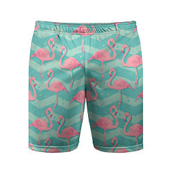 Шорты спортивные мужские Flamingo Pattern, цвет: 3D-принт