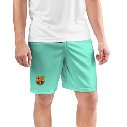 Шорты спортивные мужские Barcelona FC: Aqua, цвет: 3D-принт — фото 2