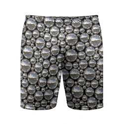 Шорты спортивные мужские Серебряные шары, цвет: 3D-принт