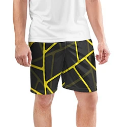 Шорты спортивные мужские Желтая сетка, цвет: 3D-принт — фото 2