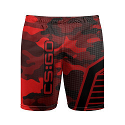 Шорты спортивные мужские CS:GO Red Camo, цвет: 3D-принт