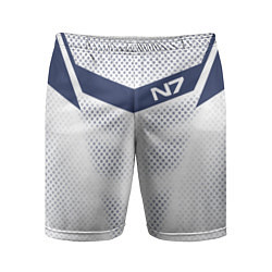 Шорты спортивные мужские N7: White Armor цвета 3D-принт — фото 1