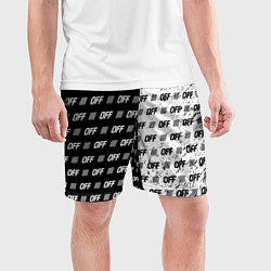 Шорты спортивные мужские Off-White: Black & White, цвет: 3D-принт — фото 2