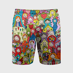 Мужские спортивные шорты Весёлые матрешки