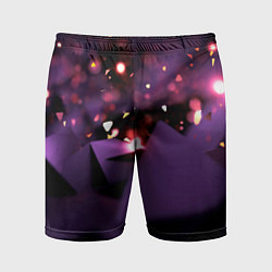 Мужские спортивные шорты Фиолетовая абстракция с блестками