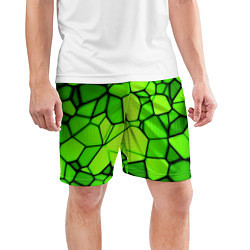 Шорты спортивные мужские Зеленая мозаика, цвет: 3D-принт — фото 2