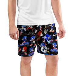 Шорты спортивные мужские Sonic паттерн, цвет: 3D-принт — фото 2